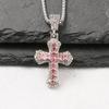 Europa e Estados Unidos transfronteiriço multi-color cruz colar personalidade cheio de diamante clavícula cadeia de rua hip hop moda casal colar atacado