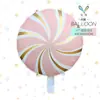 Mecrla Nuevos Globos Redondos de Película de Aluminio Navideños Molinillo Eólico Mate Piruleta Decoración para Fiesta de Nochebuena