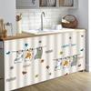 Cortina sin taladro para puertas de gabinetes, Cortina de tela para gabinetes de cocina, Cortina de gabinete decorativa y a prueba de polvo con cinta mágica