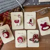 Nuevo Estilo Coreano Dulce Rojo Dibujos Animados Pasador Tela Niños Lado Roto Flequillo Clip Accesorios para el Cabello de Niña Hechos a Mano