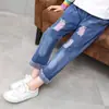 Calça Jeans para Meninas, Nova Coleção Primavera & Outono 2024 para Crianças, Calça Casual da Moda para Crianças, Calça de Bebê para Usar na Rua