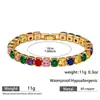 Pulsera de Zirconia Más Vendida en Amazon para Mujer Novia Pulsera Completa de Diamante Accesorios de Boda Pulsera Engrosada Todo Material de Cobre