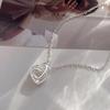 Joyería de Acero de Titanio Estilo ins Frío Estilo Japonés y Coreano Pulsera con Forma de Corazón de Durazno Doble Corazón Anillo de Eslabones Pulsera de Amor Pequeño para Mujer
