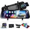Cámara de salpicadero Carplay con pantalla inteligente, visión nocturna HD, espejo retrovisor de medios en streaming, espejo retrovisor inalámbrico Bluetooth