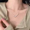 Collar Minimalista de Perla en Forma de Corazón para Mujer, Fresco y Elegante, Cadena Versátil Creativa para la Clavícula, Cadena de Cuello de Nicho de Moda