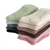 Youjiaxiu Otoño Nuevo Color Sólido Calcetines Gruesos de Punto Rasgados Calcetines Holgados de Moda Doble Aguja Algodón Calcetines de Media Pantorrilla Algodón