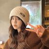 Novo Chapéu de Lã Cor Pura Estilo Japonês Celebridade da Internet Feminino Tendência Simples Inverno À Prova de Vento Quente Proteção de Orelha Chapéu Tricotado
