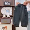 Pantalones de Punto de Terciopelo Arroz Pegajoso para Niños Estilo Primavera y Otoño para Niñas Suaves con la Piel Estilo Coreano Pantalones Banana para Niños Versátiles Casuales Largos Venta al por Mayor