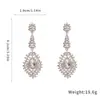 Pendientes de Gota de Agua de Diamante con Set de Aguja Plateada Espiga de Trigo Pendientes Transfronterizos Europeos y Americanos Elegantes Modernos Exquisitos Pendientes de Lujo Accesible Pendientes de Gama Alta para Mujeres