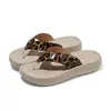 Chanclas Estampado Leopardo Eva para Mujer, Sandalias de Plataforma de Verano con Suela Gruesa para Aumentar la Altura, Chanclas de Cuña para Playa, Transfronterizo
