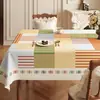Estilo Novo 2025 Toalha de Mesa Impermeável, à Prova de Óleo, Resistente ao Calor, Sem Lavagem, Toalha de Mesa Estilo Retro Americano, Protetor de Mesa, Sensação de Luxo Leve e Alto Padrão