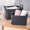 Cesta Organizadora de Fieltro Simple para Escritorio Cesta de Almacenamiento para Acabado del Escritorio Cesta de Almacenamiento para Artículos Varios del Hogar Ropa Sucia