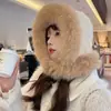 Estilo K de Bufanda de Imitación de Piel de Zorro Nueva para Ins con Protección para las Orejas Gorro Lei Feng para Mujeres en Otoño e Invierno para Calentar y Versátil Elegante Cabeza Grande Loli