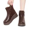 Botines de Plataforma de Invierno Nuevos para Mujer, Botas de Moda para Madre, Suela Gruesa, que Aumentan la Altura, Botas de Moda para Personas Bajas