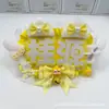 Etiqueta de nombre personalizada para soporte de abanico con doble letra, producto terminado de tela no tejida con letras reflectantes, colgante creativo para soporte de abanico puramente hecho a mano, mercancía de la comunidad de abanicos