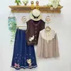 Camisa Base Bordada Patchwork de Renda Fresca de Algodão Solta Estilo Mori Girl Japonês Outono/Inverno 2025 para Mulheres