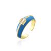 Anillo de apertura de aceite con gota de oro de 18 quilates chapado en joyería con microincrustaciones de circonita de cobre de moda europea y americana de fuentes transfronterizas antiguas y australianas