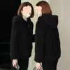 Sudadera Cardigan Gruesa con Forro de Felpa y Capucha para Mujer, Nuevo Estilo Otoño e Invierno Holgado Estilo Mamá Abrigo de Felpa