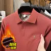 Nuevas Camisas Polo de Invierno para Hombre con Cuello de Solapa y Forro de Felpa para Hombres Jóvenes y de Mediana Edad, Tops Gruesos y Cálidos para Hombre
