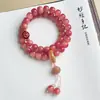 Pulseira Bodhi de Círculo Duplo com Design de Flor de Murta, Contas de Buda do Zodíaco, Acessórios de Lótus, Pulseira Popular para os Doze Signos do Zodíaco, Atacado