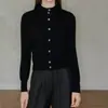 Suéter de Punto Cardigan Avenem/Old Money de Manga Larga con Botones Metálicos para Mujer, Adecuado para Usar en Capas o Solo, Otoño e Invierno