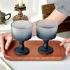 Atmósfera de Nicho Vintage Mate Degradado Negro Copa de Vino Copa Alta Copa de Champaña Copa de Vino Tinto de Gama Alta Estilo Ins