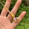 Corrente de Celular Cavalo de Madeira com Gotejamento de Óleo Dourado Antigo Novo Estilo Chinês Pingente Artesanal DIY Pingente Pequenos Acessórios Estilo Chinês