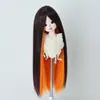 Peluca para Muñeca BJD 3 Puntos 4 Puntos 6 Puntos Flequillo Largo Cabello Largo Liso Estilo Colorido Cosplay Base sin Peinar Cubierta de Cabello
