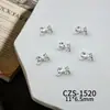 Laço de Liga com Strass para Unhas, Acessórios de Nail Art, Laços Prateados Brilhantes Versáteis para Unhas, Pequenos Acessórios DIY Usáveis