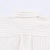 2026 Primavera Novo Produto Moda de Rua Feminina Europeia e Americana Casual Camisa Listrada Drapeada W025 12165