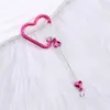 Mosquetão de Contas Simples em Formato de Coração DIY Pingente de Mochila em Formato de Coração Metal Multifuncional para Garrafa de Água ao Ar Livre Presente Corporativo