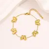 Pulseira de trevo de quatro folhas alta qualidade pulseira de cinco pétalas para meninas pulseira de aço titânio à prova de descoloração joia de mão de luxo leve nicho