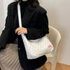 Bolsa Feminina com Texto Estilo Coreano 2023 Nova Fashionável Fashionável Portátil Grande Bolsa Simples de Grande Capacidade Bolsa de Ombro Bolsa Tote Xadrez
