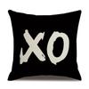 Funda de Almohada de Lino Qyc007 Flecha Geométrica Negra Puntos de Ola Funda de Cojín para el Hogar Funda de Cojín Suave