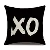 Funda de Almohada de Lino Qyc007 Flecha Geométrica Negra Puntos de Ola Funda de Cojín Decoración del Hogar Funda de Almohada E18