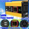 Inversor ultrasensible 12V a 220V/110V 500W montado en vehículo onda de corrección de conversión energía solar fuera de red alta frecuencia