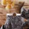 Anillo de Plata de Ley S925 para Mujer con Jaspe de Piedra Preciosa Natural, Granate Rojo del Sur, Ópalo, Turquesa Incrustado con Piedras Preciosas de Colores Anillo Normcore para el Dedo Índice