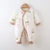 Mono Acolchado para Bebé Otoño/Invierno 40g Recién Nacido Algodón Puro Sin Etiquetas Ropa de Mariposa Manga Larga Engrosado Cálido Ropa de Monje