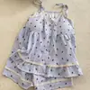 Conjunto de Camisola com Shorts e Bojos, Pijama para Meninas, Textura de Algodão Nuvem de Verão, Toque de Luxo, Conjunto Loungewear com Laço