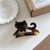 Pinza para el pelo de garra de gato de dibujos animados hueca, Pinza de tiburón gatito con estampado de leopardo, Pinza pequeña para media coleta, Pasador para la parte trasera de la cabeza, Accesorio para el cabello