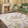 Tapete Decorativo para Sala de Estar Estilo Pastoral Estampa Francesa Dropshipping Transfronteiriço Tapete para Quarto ao Lado da Cama Falso Caxemira Lavável à Máquina Tapete de Chão