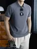 Camisa Polo de Manga Corta con Media Cremallera de Alta Elasticidad Jin An 10A Antibacterial y Refrescante para Hombre, Estilo Casual de Negocios para Verano