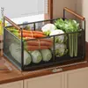 Cesta de Legumes para Cozinha Suporte de Armazenamento de Chão para Cebolinha Gengibre Alho para Legumes Cesta de Armazenamento Portátil para Lanches Frutas e Legumes Bancada
