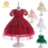 Nuevo Vestido Blanco de Amazon para Niñas con Lazo, Tul Abullonado, Vestido de Novia con Cola, Vestido de Manga Corta, Vestido para Actuación de Piano