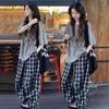 Conjunto de Verano para Niñas 2026 Nueva Moda Estilo Coreano Manga Corta Pantalones de Pierna Ancha Súper Lindo Conjunto de Dos Piezas de Verano para Niñas Mayores