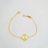 Pulsera de Oro Arena Vietnamita para Mujer, Trébol de la Suerte Color Dorado, Oro Estaño Sudafricano de Cinco Colores de Alta Gama, Joyería Hecha a Mano de Lujo Ligero