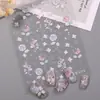 Adesivos de Unha Pétala Fresca de Verão 5D Em relevo Simples Versátil Flor Estéreo Adesivos de Arte de Unha Jóia Estilo Sl