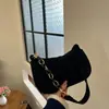 Bolso de Hombro Estilo Coreano Color Sólido Simple Pana Bolso de Axila Diseño de Nicho Casual Versátil Textura Bolso para Viajar al Trabajo para Mujer