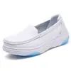 Zapatos de enfermera 2024 para mujer, suela suave, transpirables, cómodos, pies sin olor, huecos, antideslizantes, planos, de cuero, transpirables, zapatos médicos