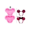 Molde de Silicona de Cabeza de Mickey para Pasador y Diadema, Arcilla para Manualidades de Azúcar, Arte DIY, Molde para Decoración de Pasteles de Chocolate y Fudge